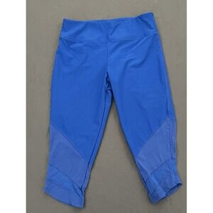 Marika Tek Womens Medium Blue Performance Fitted Capri Legging Mess/Netting